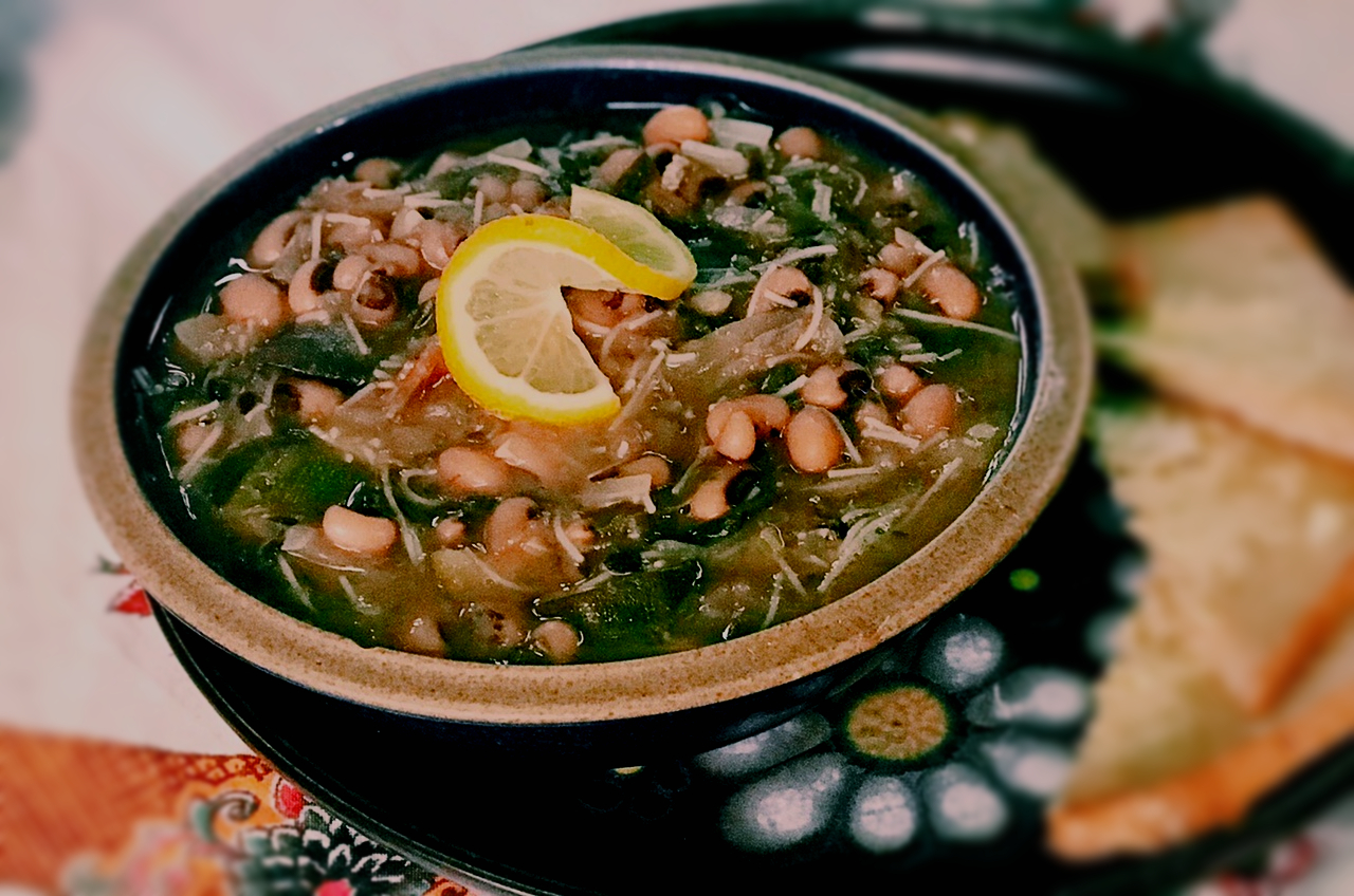 Louvi - Cypriot Black Eye Bean & chard Soup
